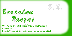 bertalan maczai business card